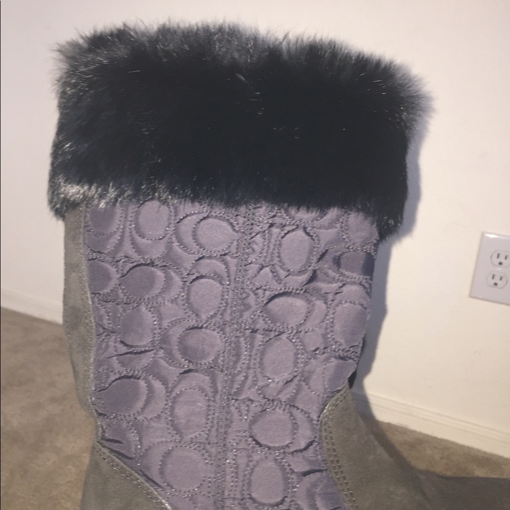 Brand New Coach Rabbit Fur Boots